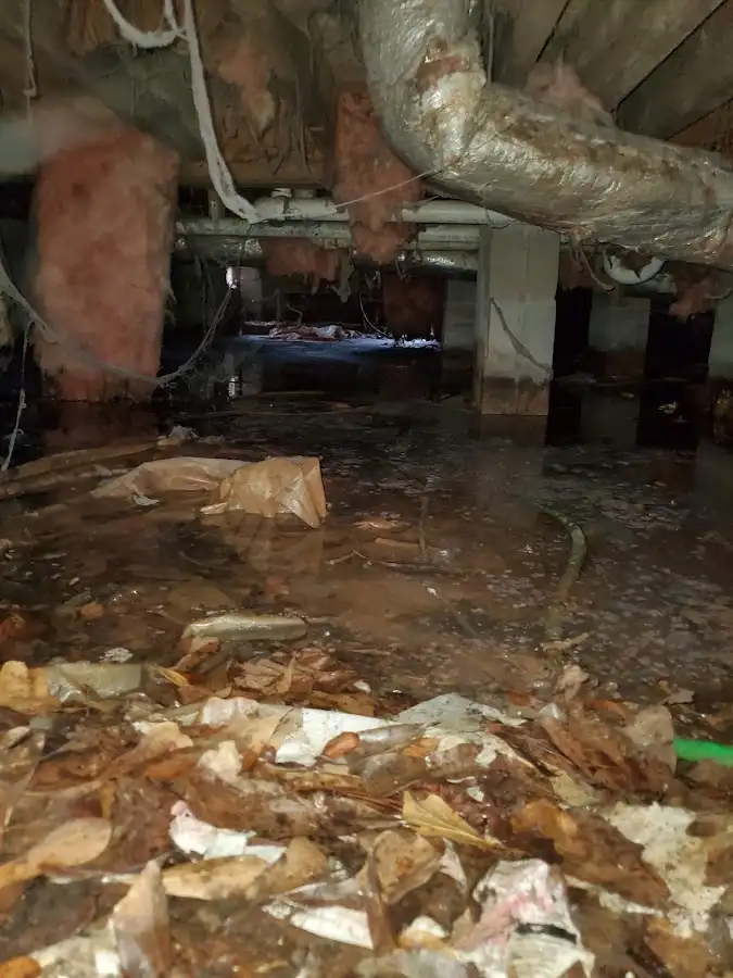 Crawl space flood assessment for Commercial Water Damage Restoration in Buda